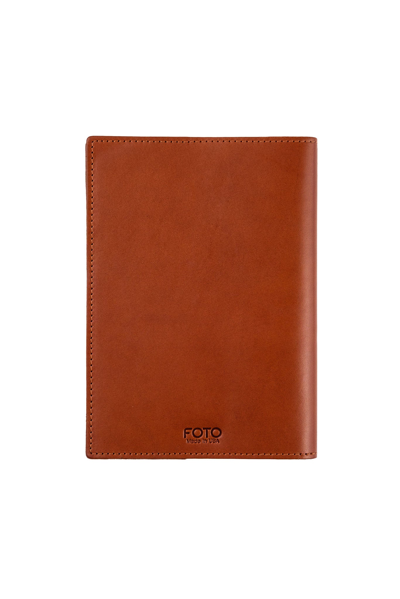FOTO | Cognac Leather Journal - refillable genuine leather journal cover can be personalized with gold foil initials, a monogram or business logo making it the perfect personalized gift. 