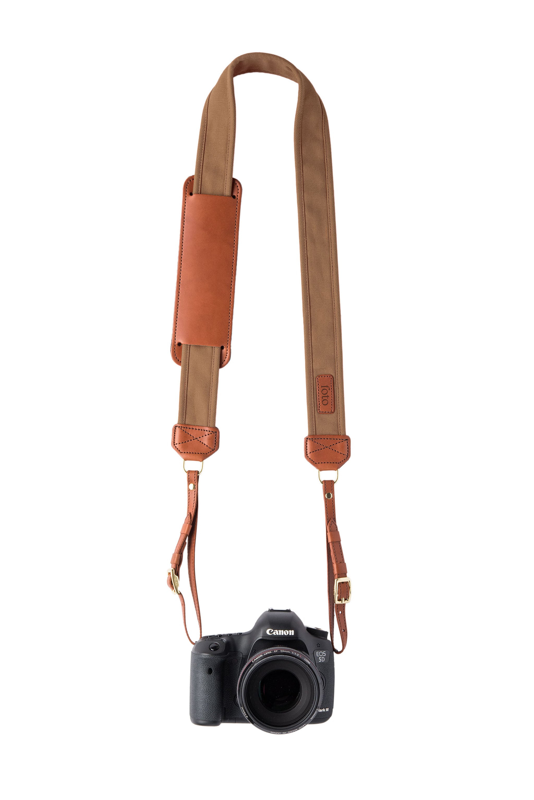 tan camera strap